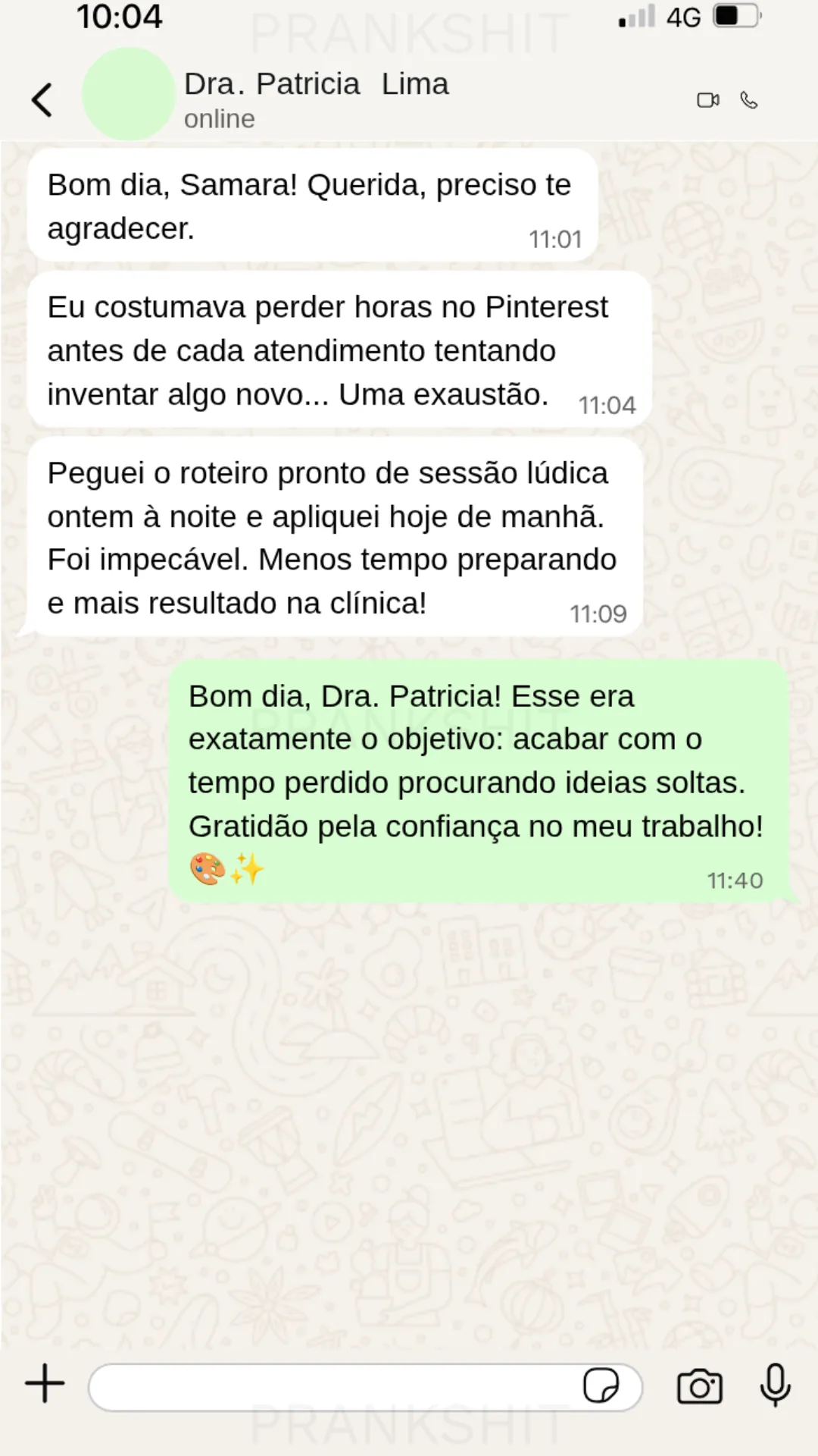 Depoimento 2: mensagem de uma profissional sobre o guia