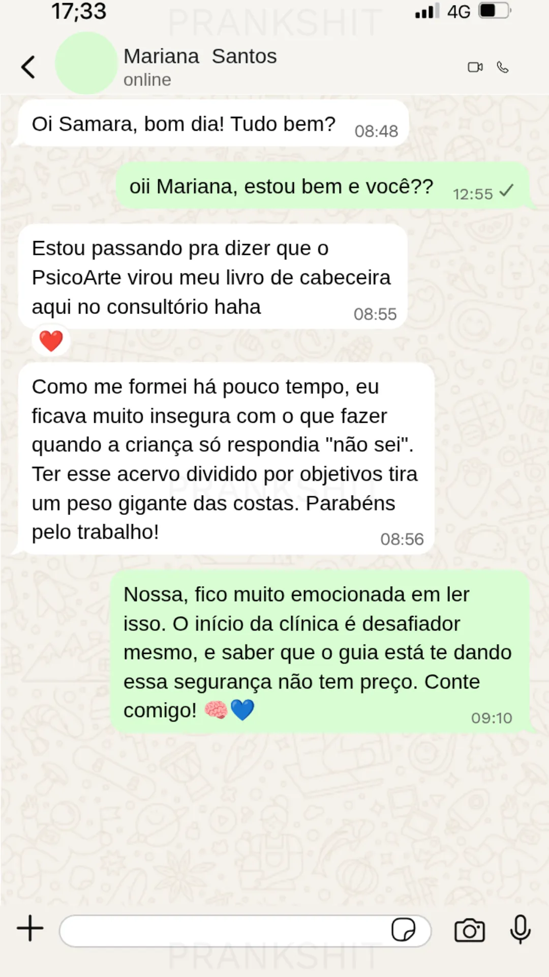 Depoimento 4: mensagem de uma profissional sobre o guia