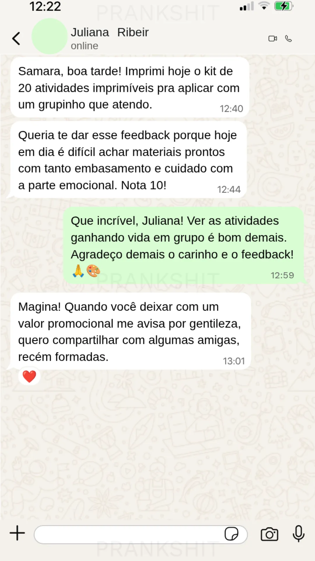 Depoimento 5: mensagem de uma profissional sobre o guia